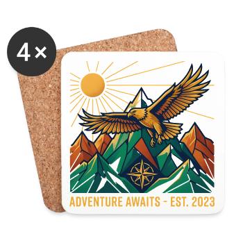adventure awaits - Coasters (set of 4) - white - Front