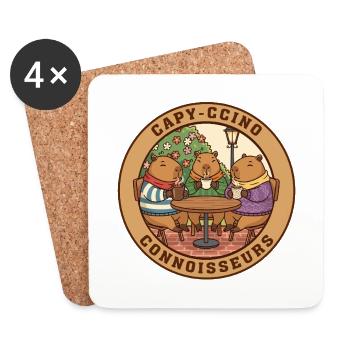Club de Café des Connoisseurs de Capybara Capyccino - Dessous de verre (lot de 4) - blanc - Devant