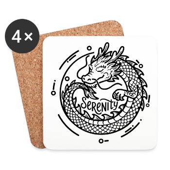 Serenity Dragon - Mindfulness & Fantasy - Coasters (set of 4) - white - Front