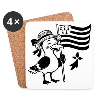 Brittany, Breton, Breton - Coasters (set of 4) - white - Front