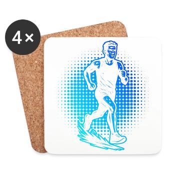 Idée simple de course à pied pour les compétitions - Dessous de verre (lot de 4) - blanc - Devant