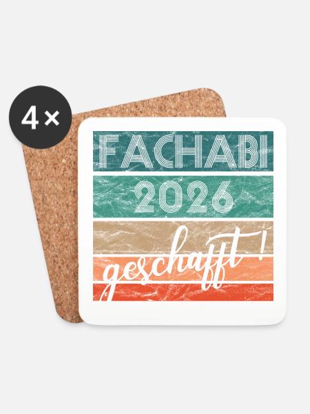 Fachabitur Fachabi 2026 geschafft Schulabschluss - Untersetzer (4er-Set) - Weiß