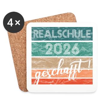 Realschule 2026 Geschenk geschafft mittlere Reife - Untersetzer (4er-Set) - Weiß - Vorne