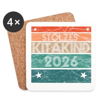 Proud Kitakind 2026 Kita Start Kindergarten Garden Garden - Dessous de verre (lot de 4) - blanc - Devant