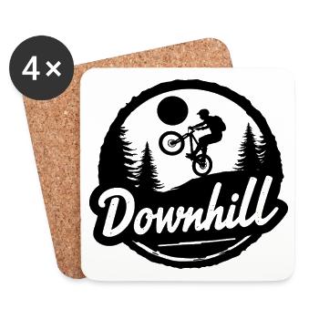 Downhill MTB Trail Logo - Untersetzer (4er-Set) - Weiß - Vorne