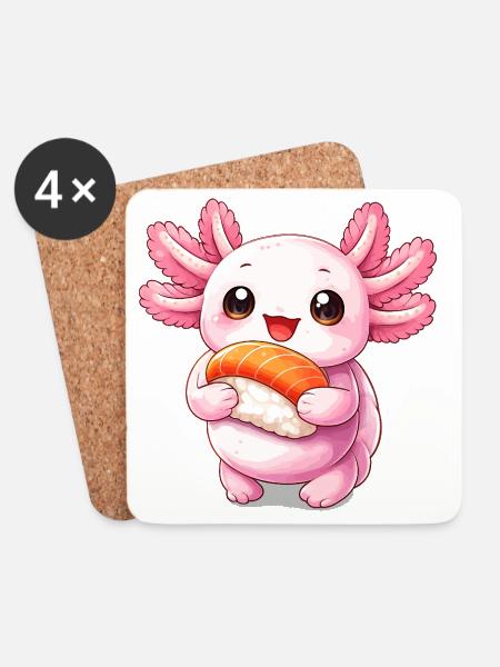 Kawaii Sushi Sprite - Untersetzer (4er-Set) - Weiß