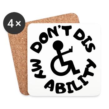 Don't deny my disability # - Coasters (set of 4) - white - Front