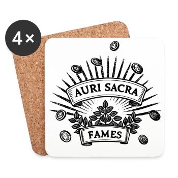 Auri sacra fames |  Verfluchter Hunger nach Gold - Untersetzer (4er-Set) - Weiß - Vorne