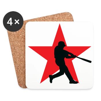 Baseball – Sport - Untersetzer (4er-Set) - Weiß - Vorne