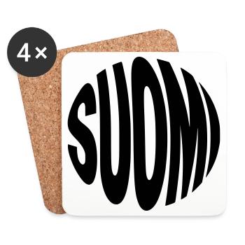 Suomi - inscription Finlande - Dessous de verre (lot de 4) - blanc - Devant