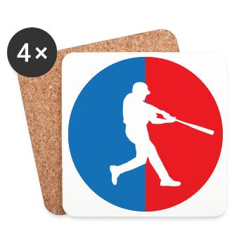 Baseball – Sport - Untersetzer (4er-Set) - Weiß - Vorne