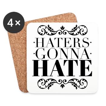 Haters Gonna Hate - Sarcastic Ornate Black - Coasters (set of 4) - white - Front