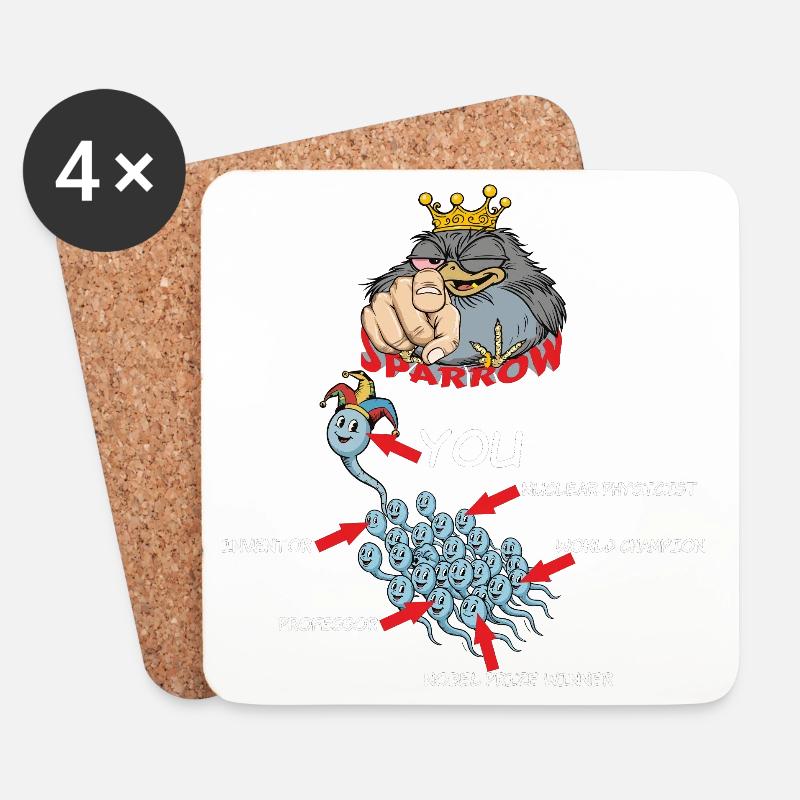 Clown - Untersetzer (4er-Set) - Weiß