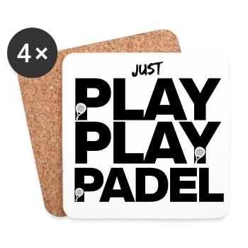 Just Play Padel – Court Fire! Smash it! - Coasters (set of 4) - white - Front