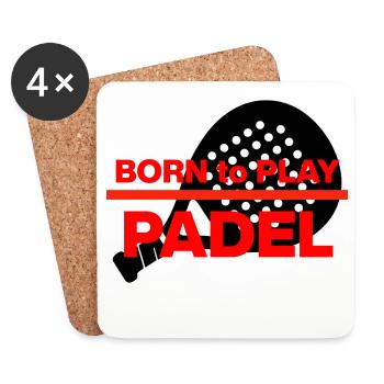 Born to Padel, Racket Born! Smash it - Untersetzer (4er-Set) - Weiß - Vorne