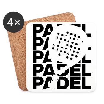 Padel Padel – Racket Love! Court King & Queen - Coasters (set of 4) - white - Front