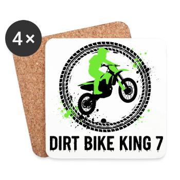 Dirt Bike King 7. Geburtstag - Untersetzer (4er-Set) - Weiß - Vorne