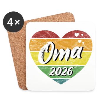 Oma 2026 Großmutter werdende Oma retro vintage - Untersetzer (4er-Set) - Weiß - Vorne