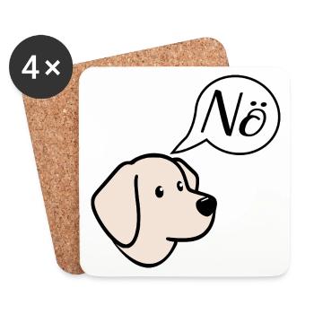 Pas de chiens - Dessous de verre (lot de 4) - blanc - Devant