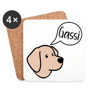 Hunde Gassirunde Hundewelpen Spazieren - Untersetzer (4er-Set) - Weiß - Vorne