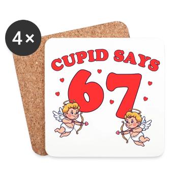 Cupid Says 67 – loving Cupid design - Coasters (set of 4) - white - Front