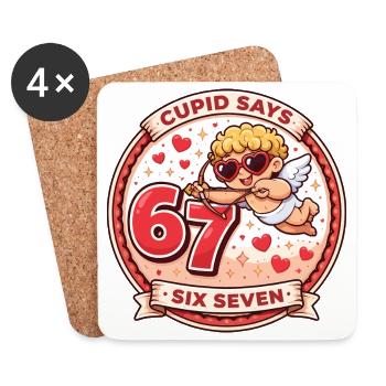 Cupid Days 67 Love Funny Gift Valentine's Day - Coasters (set of 4) - white - Front