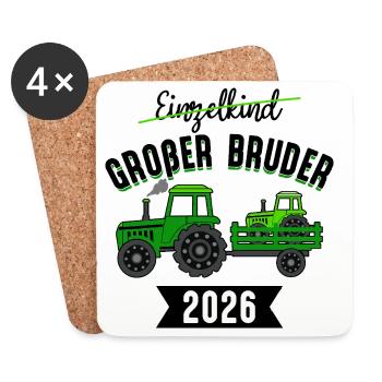 Only Child Big Brother 2026 Pregnancy Baby - Coasters (set of 4) - white - Front