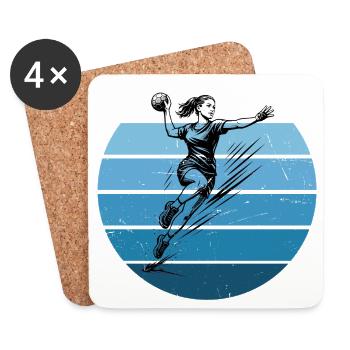 Handball perfekt für jeden Handball fuer Frauen - Untersetzer (4er-Set) - Weiß - Vorne