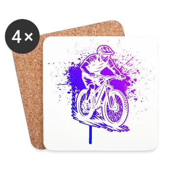 Un motif réservé au VTT - Dessous de verre (lot de 4) - blanc - Devant