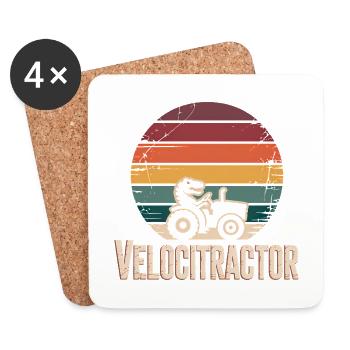 Velocitractor - Lustiges T-Shirt - Untersetzer (4er-Set) - Weiß - Vorne