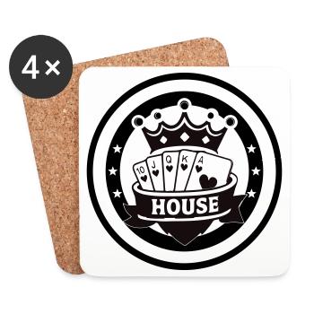 Royal Flush of the House Heart Poker Emblem - Coasters (set of 4) - white - Front