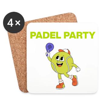 Fête de padelle, balles de bal ! Écrase-le - Dessous de verre (lot de 4) - blanc - Devant