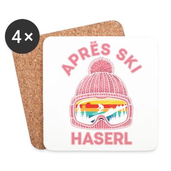 Apres Ski Haserl Lustiges Party Outfit T-Shirt - Untersetzer (4er-Set) - Weiß - Vorne