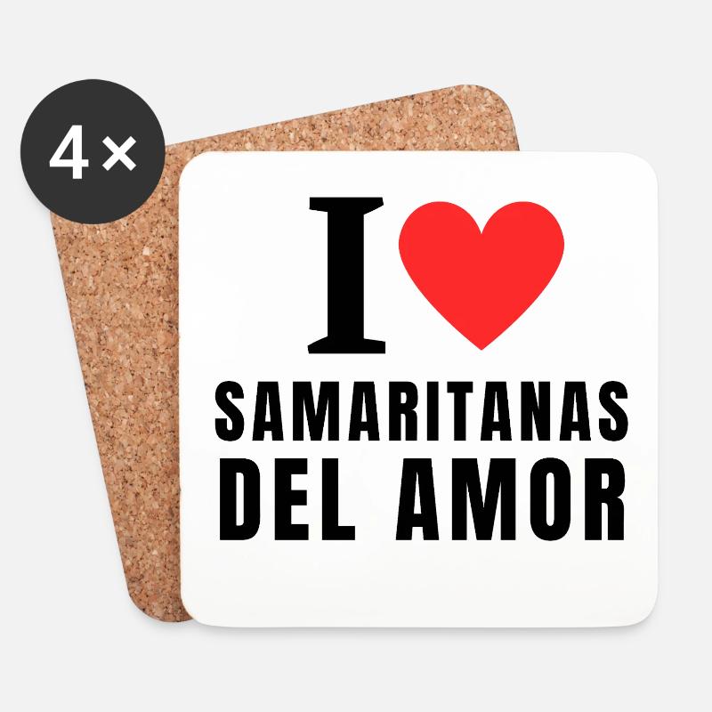 SAMARITER DER LIEBE - Untersetzer (4er-Set) - Weiß