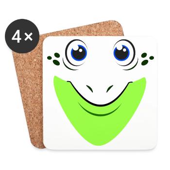 Cute Frog Face Crazy Diy Funny Costume Frog Face - Coasters (set of 4) - white - Front