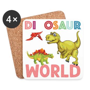 Dinosaur World nice - Coasters (set of 4) - white - Front