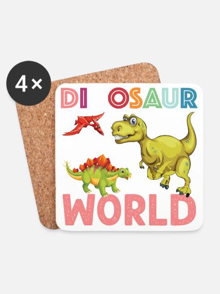 Dinosaur World nice - Untersetzer (4er-Set) - Weiß