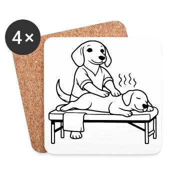 masseur physio hund dog edition - Untersetzer (4er-Set) - Weiß - Vorne