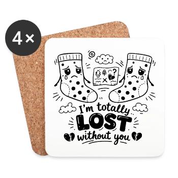 Totally Lost Without You Doodle Statement - Untersetzer (4er-Set) - Weiß - Vorne