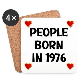 Herzlichen Glückwunsch zum 50. Geburtstag 1976 - Untersetzer (4er-Set) - Weiß - Vorne