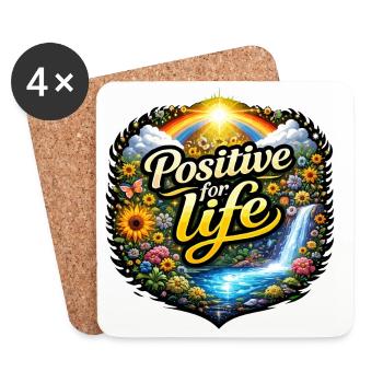 Positif à vie - Dessous de verre (lot de 4) - blanc - Devant
