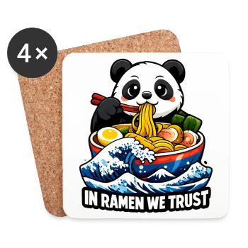 Panda In Ramen We Trust - Untersetzer (4er-Set) - Weiß - Vorne