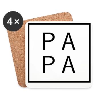 Papa Est. 2026 Vater seit 2026 Werdender Papa 2026 - Untersetzer (4er-Set) - Weiß - Vorne