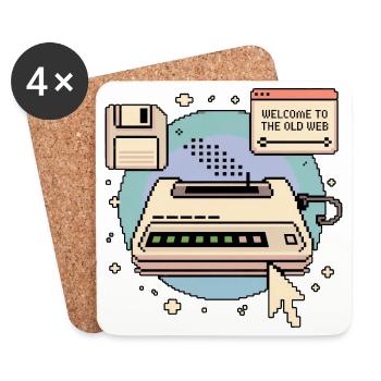 Welcome To The Old Web Retro Internet - Coasters (set of 4) - white - Front