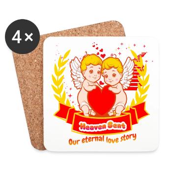 Heaven Sent - Our eternal love story - Coasters (set of 4) - white - Front