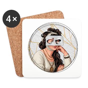 Illustration // Blick durch Medikamente - Untersetzer (4er-Set) - Weiß - Vorne