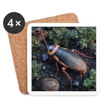 Waldschabe im Detail – Realistisches Insekt Makro - Untersetzer (4er-Set) - Weiß - Vorne
