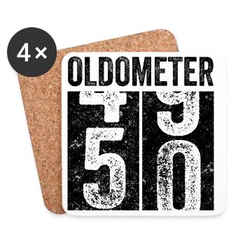 Anniversaire Oldometer 50 Vintage - Dessous de verre (lot de 4) - blanc - Devant