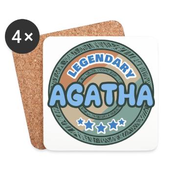 Agatha comme idée de cadeau - Dessous de verre (lot de 4) - blanc - Devant