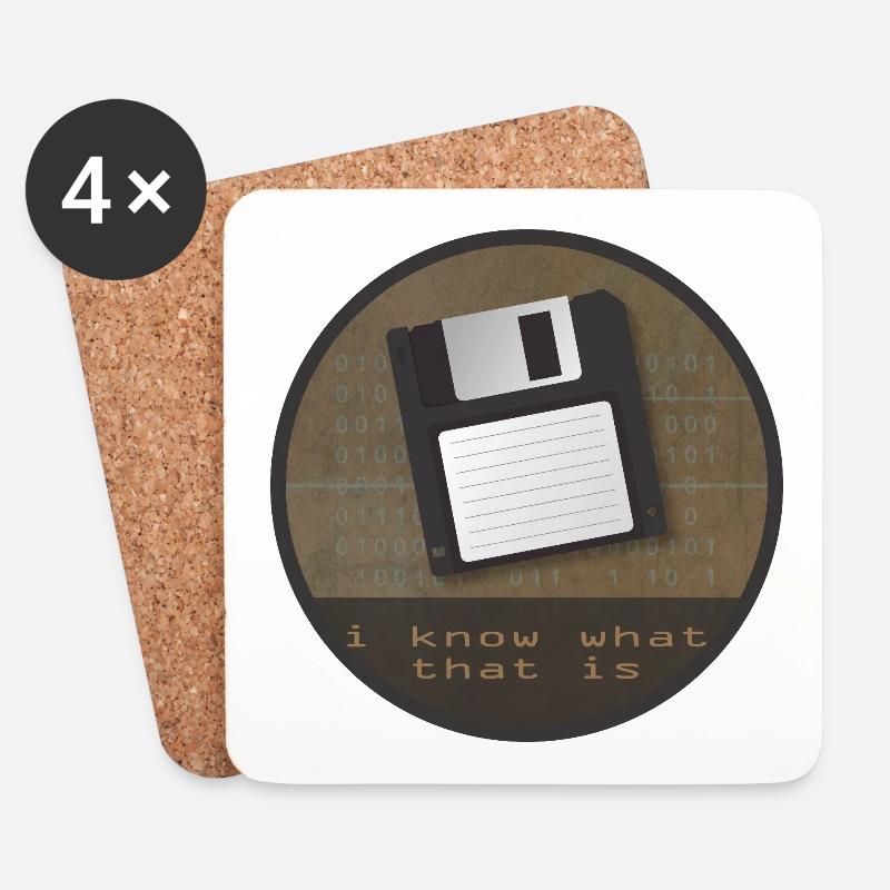 floppy disk - Untersetzer (4er-Set) - Weiß